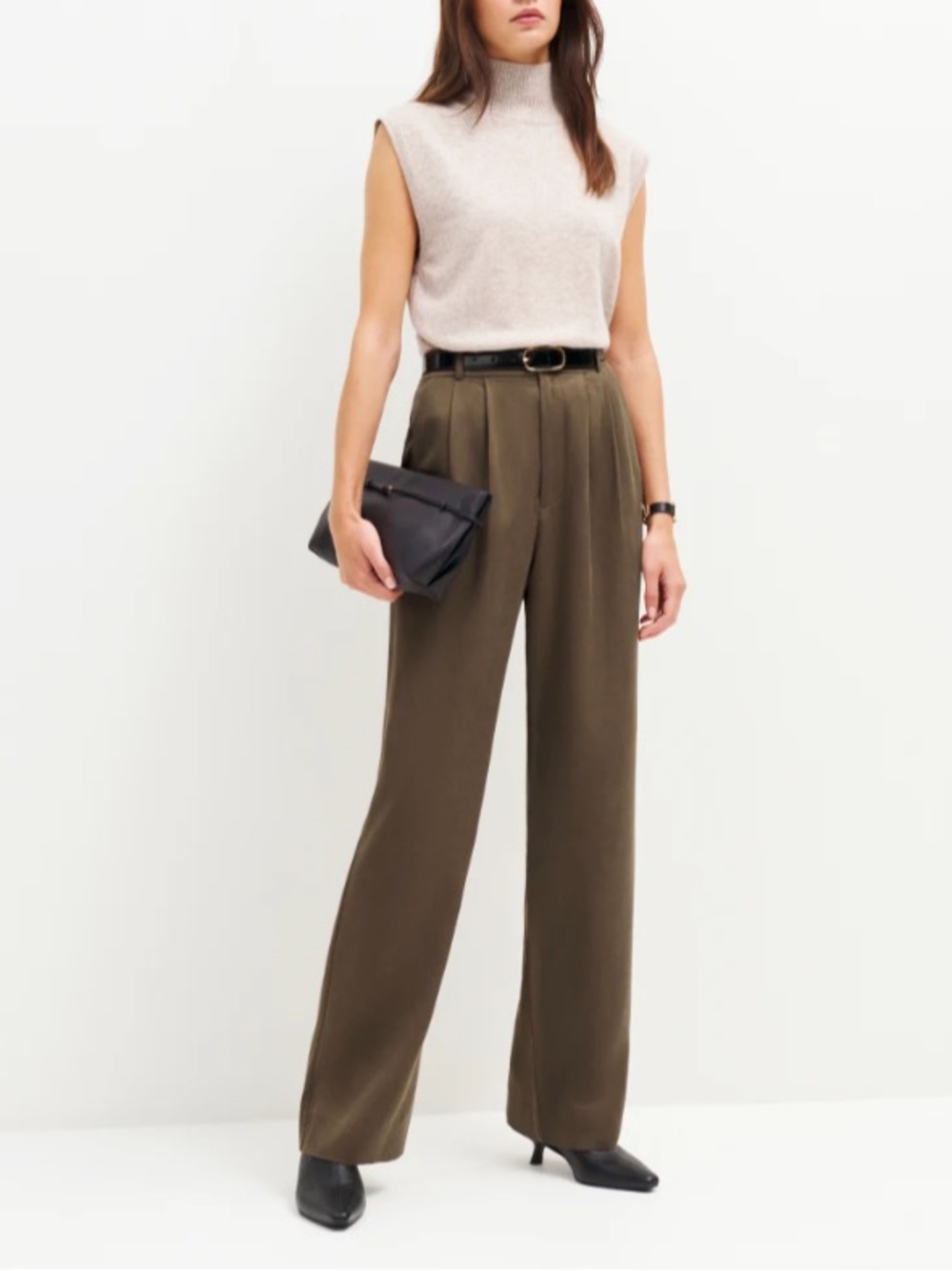 Reformation Olive High-Rise Wide-Leg Trousers